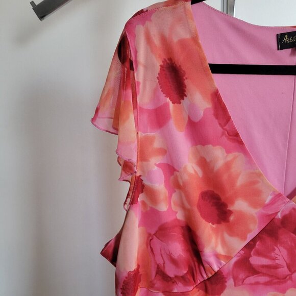 Ashley Stewart Pink Floral Print Midi Dress (Size: 26) - Picture 7 of 15